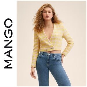 NWT MANGO CROP TWEED JACKET BLAZER